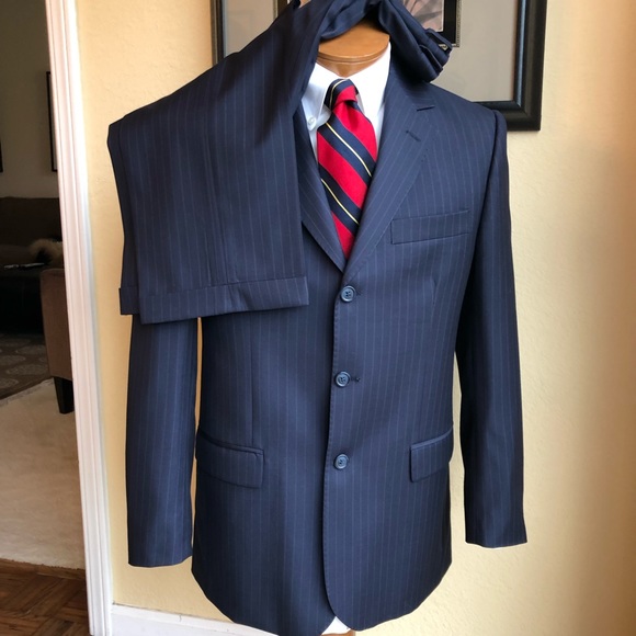 Pierre Cardin Other - Pierre Cardin Super 120s 2 Pc Blue Pinstripe Suit
